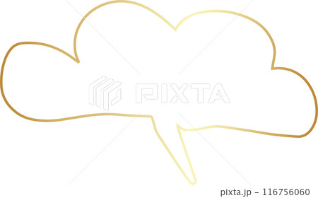 Golden speech bubble luxury icon, dialogue, text, chat 116756060
