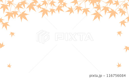 紅葉が舞うシルエットの背景のイラスト 116756084