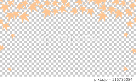 紅葉が舞うシルエットの背景のイラスト 116756084