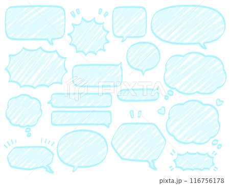 シンプルな手描きフキダシマーカーセット シンプルな手描きフキダシマーカーセット 116756178