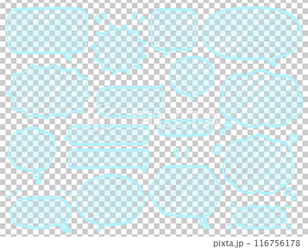 シンプルな手描きフキダシマーカーセット シンプルな手描きフキダシマーカーセット 116756178