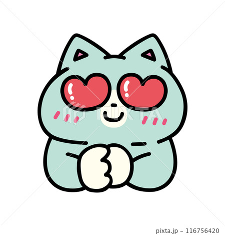 目がハートマークになっている可愛い猫 目がハートマークになっている可愛い猫 116756420