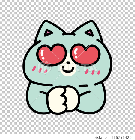 目がハートマークになっている可愛い猫 目がハートマークになっている可愛い猫 116756420