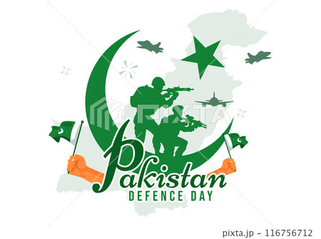 Pakistan Defence Day Vector Illustration on 6th September featuring Waving Flag, Jets, Army, Building, and tanks in a Flat Style Cartoon Background Pakistan Defence Day Vector Illustration on 6th September featuring Waving Flag, Jets, Army, Building, and tanks in a Flat Style Cartoon Background 116756712