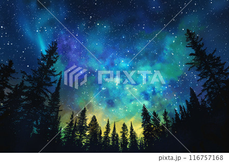 A beautiful night sky with a blue and purple hue A beautiful night sky with a blue and purple hue 116757168