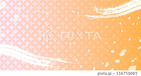 オレンジ 和柄 四角 背景 オレンジ 和柄 四角 背景 116758065