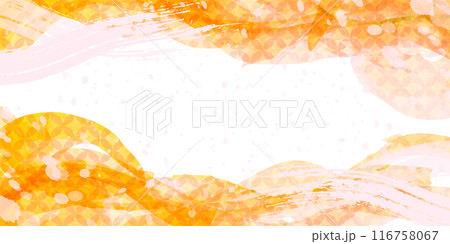 オレンジ 和柄 四角 背景 オレンジ 和柄 四角 背景 116758067