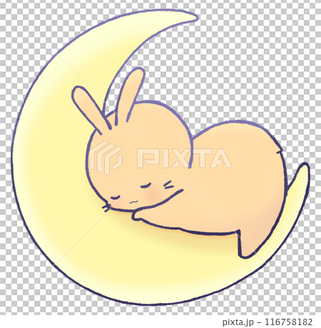 睡在新月上的兔子(棕色) 睡在新月上的兔子(棕色) 116758182