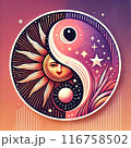 yin yang art　陰陽アート　太陽と月 116758502
