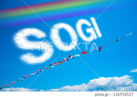 青空に浮かぶ虹とSOGIの雲 青空に浮かぶ虹とSOGIの雲 116758527