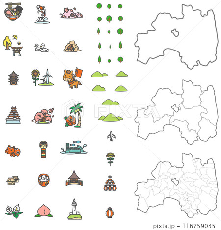 日本の福島県のイラスト 116759035