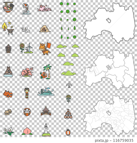 日本の福島県のイラスト 116759035
