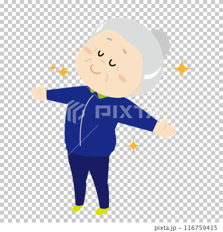 深呼吸的資深婦女 深呼吸的資深婦女 116759415