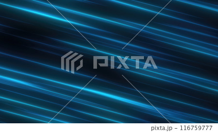 Abstract blue glowing background with flying lines and stripes 116759777