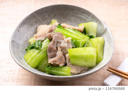 塩こうじ豚とチンゲンサイの炒め物 塩こうじ豚とチンゲンサイの炒め物 116760080