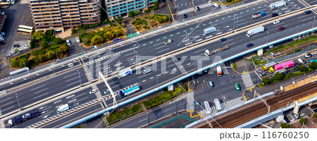 Aerial view of Odaiba Harbor in Tokyo, Japan Aerial view of Odaiba Harbor in Tokyo, Japan 116760250