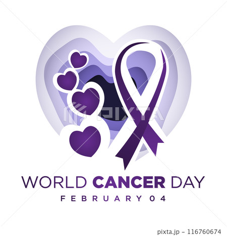 Background World Cancer Day design paper cut style 116760674