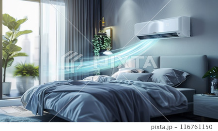 寝室のエアコン 116761150