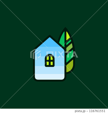 Abstract flat design Tree House logo template 116761551