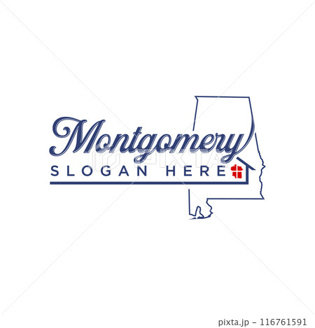Abstract letter and map Montgomery Alabama Abstract letter and map Montgomery Alabama 116761591