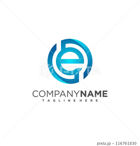 Modern and Minimal layered letter E logo Modern and Minimal layered letter E logo 116761830