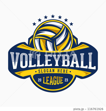 Volleyball League vector mascot logo design modern style emblem 116761926