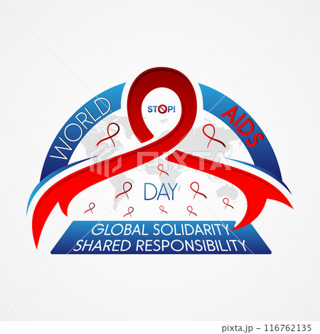 World AIDS day emblem template design vector background World AIDS day emblem template design vector background 116762135
