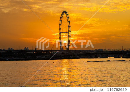 朝日とシンガポールフライヤー　 116762629