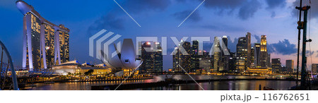 シンガポール夜景の大パノラマ シンガポール夜景の大パノラマ 116762651