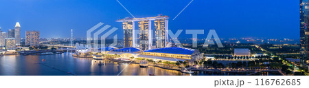 近代都市風景　シンガポールのパノラマ夜景 116762685