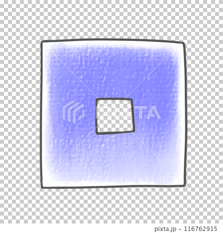 A loose and simple katakana "ro" square version in an analog style A loose and simple katakana "ro" square version in an analog style 116762915