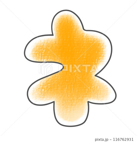 ゆるめシンプルなカタカナの『ネ』丸っこいバージョン　アナログ風 116762931