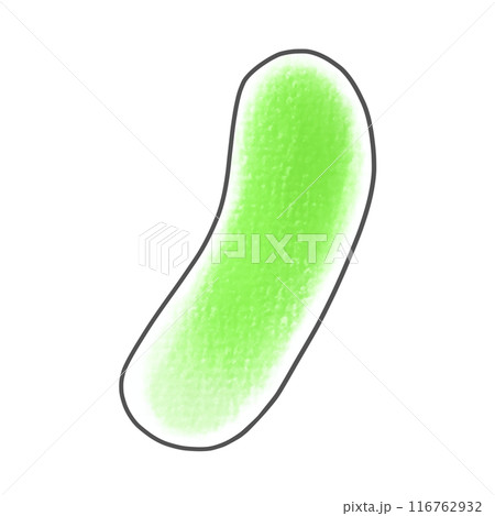 ゆるめシンプルなカタカナの『ノ』丸っこいバージョン　アナログ風 116762932