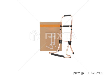 Medical walker for patient, elderly, assistive device isolated on a white background. Medical concept. 116762995