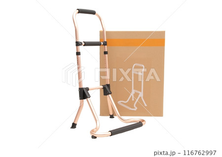 Medical walker for patient, elderly, assistive device isolated on a white background. Medical concept. 116762997