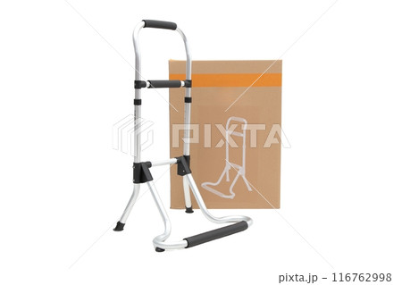 Medical walker for patient, elderly, assistive device isolated on a white background. Medical concept. 116762998