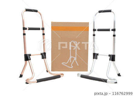 Medical walker for patient, elderly, assistive device isolated on a white background. Medical concept. 116762999