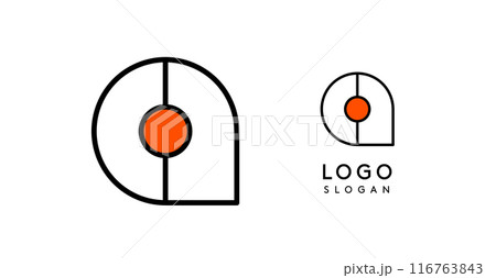 Abstract Q letter logo with blue dots. Minimalist linear design, bold and clean letter monogram for corporate branding, tech startups, security businesses, and game apps. Vector illustration. 116763843
