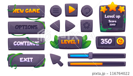 Stone game buttons set for ui design Stone game buttons set for ui design 116764022
