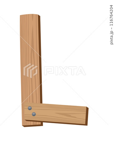 Wooden alphabet font, symbol L. Texture letter isolated on white, vector illustration. Typography typeface made of wooden planks Wooden alphabet font, symbol L. Texture letter isolated on white, vector illustration. Typography typeface made of wooden planks 116764204