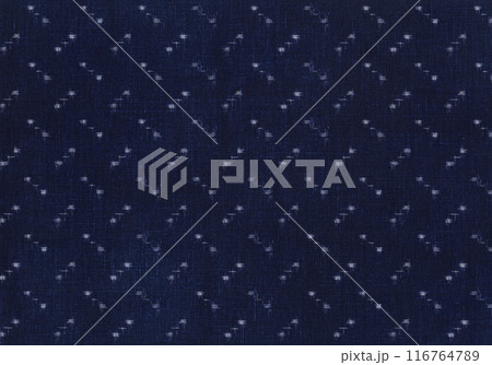 音符のような紋様が可愛い、藍染古布の絣 音符のような紋様が可愛い、藍染古布の絣 116764789