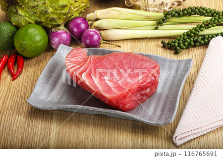 Raw fresh tuna steak for grill Raw fresh tuna steak for grill 116765691