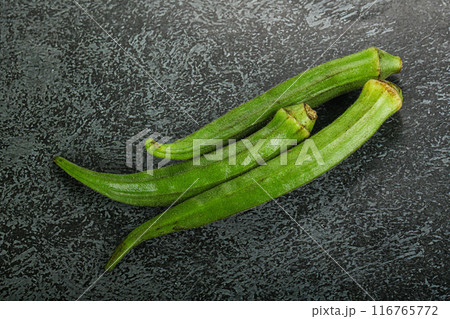 Raw organic natural okra vegetable 116765772