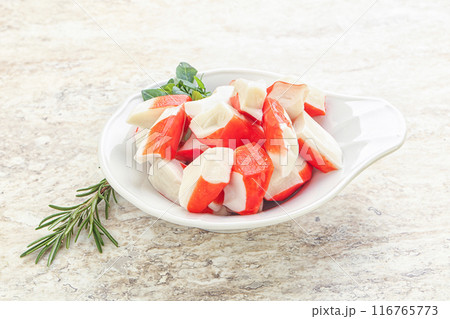Crab meat surimi in the bowl 116765773