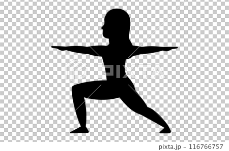 Silhouette illustration of a woman doing yoga 116766757