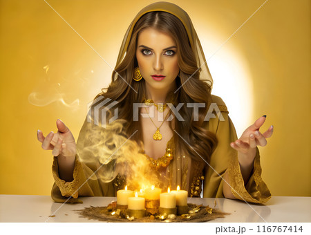 beautiful young woman praying with candle beautiful young woman praying with candle 116767414