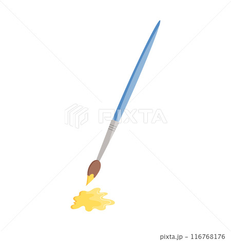 Paint brush and paint drop isolated in white background. Vector illustration 116768176