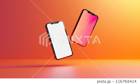 Mockup smartphone. Mobile phone blank white screen for presentation copy space, place for text 116768424