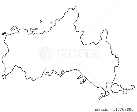 山口県　白地図　観光　アイコン 116768896
