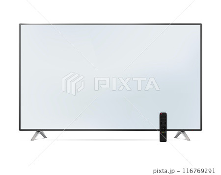 Realistic tv screen. Smart tv mockup. Blank television template. 116769291